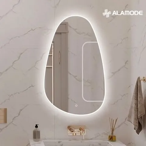 [아라모드] LED 아일랜드 직간접 망고 조명거울 AM-M104, 주백색(4000K) 터치버튼있음, 1개