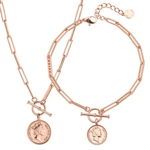 14k 18k 토글 엘리자베스 코인 명품 여성 주얼리 세트 목걸이 팔찌 선물