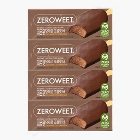 [본사직영] 펄세스 제로윗 당제로 아이스크림 초콜릿 초코바, 85ml, 4개