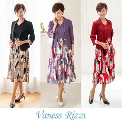 [Vaness Rizzi] 바네사리찌 여성 슈에뜨 플리츠 자켓 + 원피스 세트