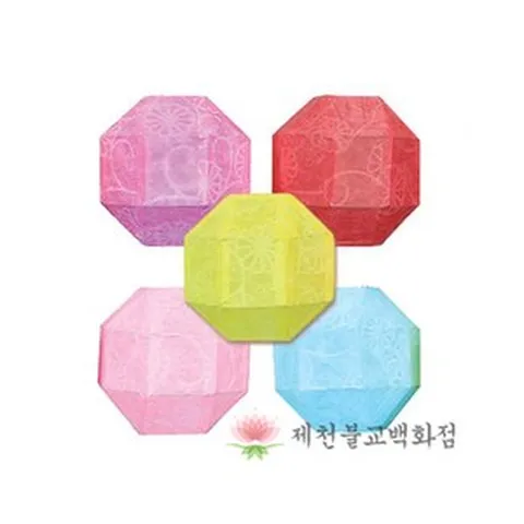 [연등]천연한지팔각장엄등 한지등-박스 단위 판매6cm 8cm 초파일 부처님오신날, 6cm(10개)