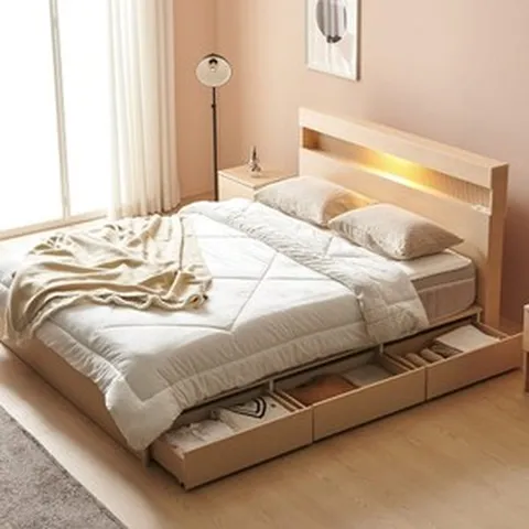 에넥스 (역대최저가)바네사 유로탑 멀티 수납형 침대 슈퍼싱글(SS), 메이플