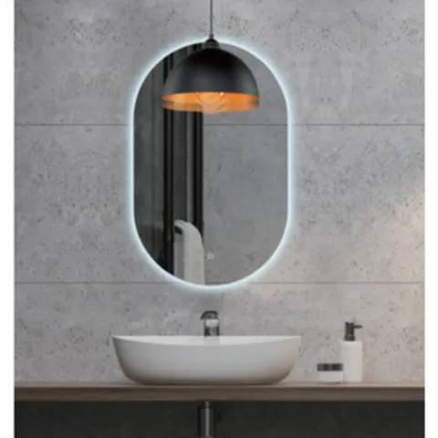 아라모드 LED 520x820mm 타원형 간접 조명거울 비규격 제작 가능, 3컬러 스위치형, LED 타원형 거울 520x800mm