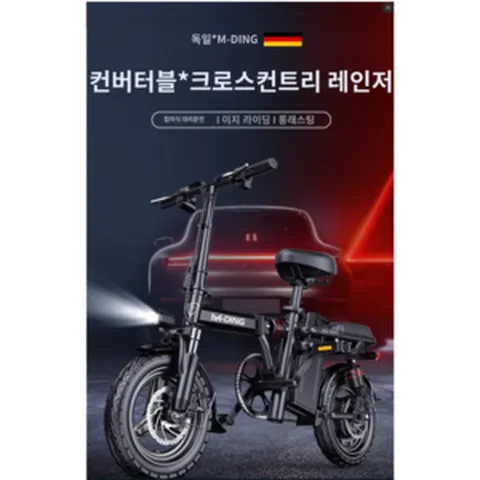 독일 접이식 전기자전거 순수전기 140Km, 플래티넘, 20A, 블랙