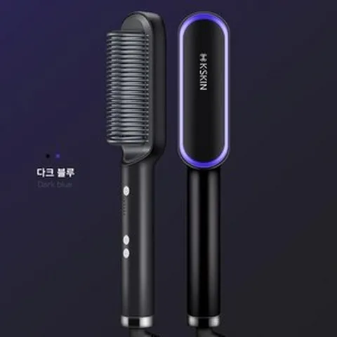 빗고데기 매직기 음이온 헤어케어 가정용 뿌리 불륨 컬링 브러쉬고데기, 다크 블루, 원컬러