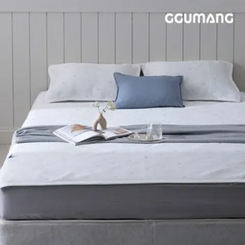 25년형 국산 꾸망 듀라론 100% 쿨매트 여름 쿨링 냉감패드, 스트라이프, 쿨매트+쿨베개 세트