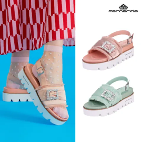 포나리나 포나리나 비밀특가 6cm 키높이 큐빅 플랫폼 샌들 F223SE01