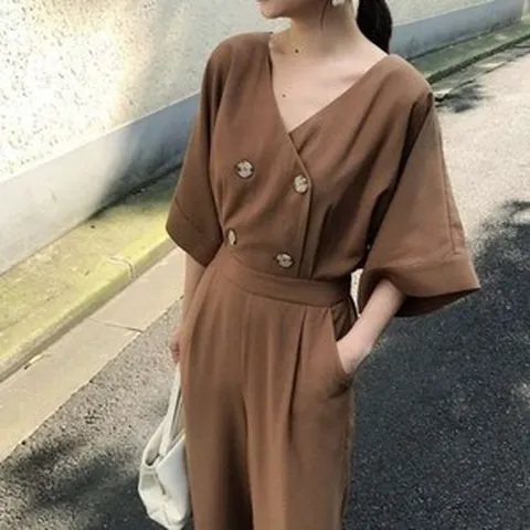 브이점프슈트 여성점프슈트