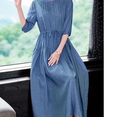 루비샵 프리미엄 여 텐셀 모시 원피스 린넨 바캉스원피스 여성롱린넨원피스 린넨 정장원피스 cotton linen dress