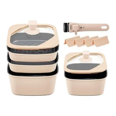 BoOh gle 보오글 프라이팬 냄비 세트 IH 가스불 대응 손잡이가 떨어지다 잘 붙지 않는다 세라믹코팅 세척이쉬운 단품세트 블랙 13종