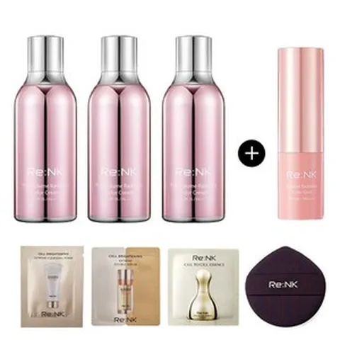 [리엔케이] 빛크림8 핑크볼륨래디언스 30ml x 3ea + 래디언스컬러스틱11g + 샘플4종택일, 셀브라이트닝 클렌징폼 2, 3개