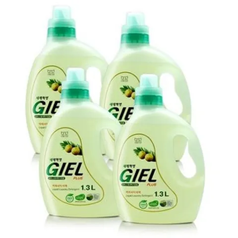 세제혁명 NEW GIEL PLUS 액체세제 1.3L 4통(투명), 4개