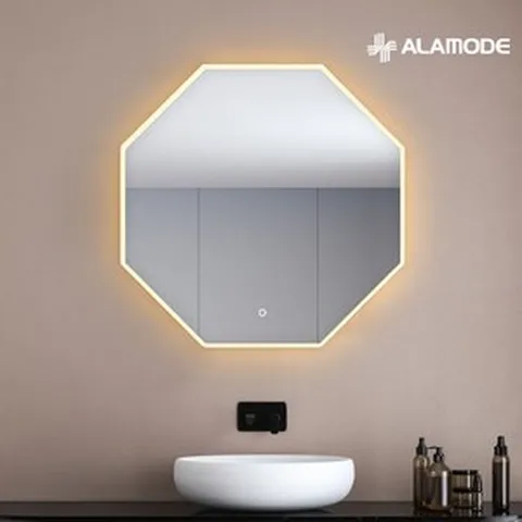 [아라모드] LED 아일랜드 직간접 정팔각 조명거울 AM-M108, 전구색(2700K) 터치버튼있음, 1개