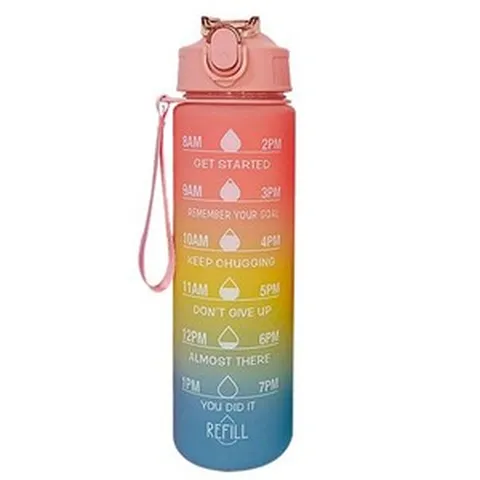 유발 표시기가 휴대용 있는 타파물통 물병 헬스물통 트라이탄 물통가방 물병파우치, Pink 2, 1개