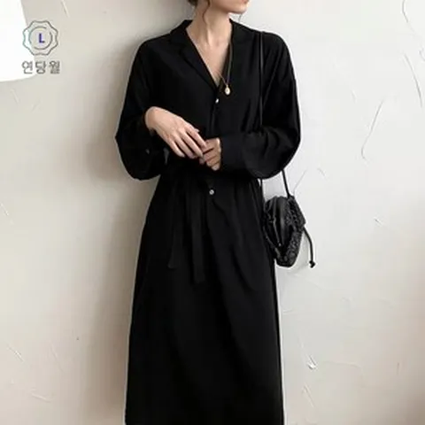 【연당월】프렌치 레트로 햅번풍 블랙 점프슈트입니다제이코닉점프수트