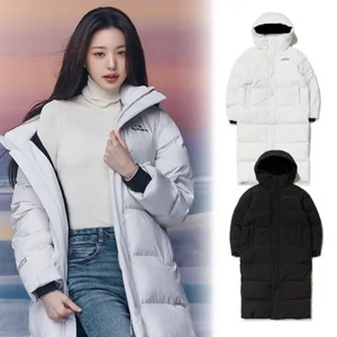 [백화점 출고] 아이더 구스 다운 남자 여성 스테롤 유니 윈드 스토퍼 롱 자켓 아이스 그레이 고어텍스 후드 패딩 점퍼