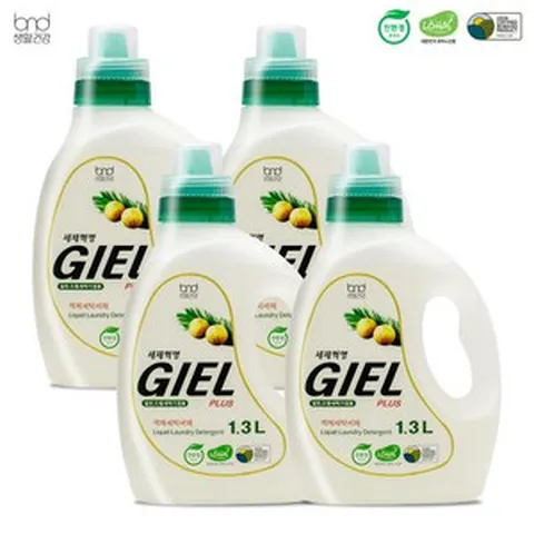 세제혁명 지엘플러스 액체 세탁세제 1.3L 4통, 4개
