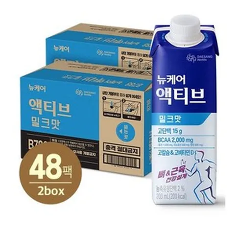 대상웰라이프 뉴케어 액티브 밀크맛 200mlx2박스총48팩, 48개, 200ml