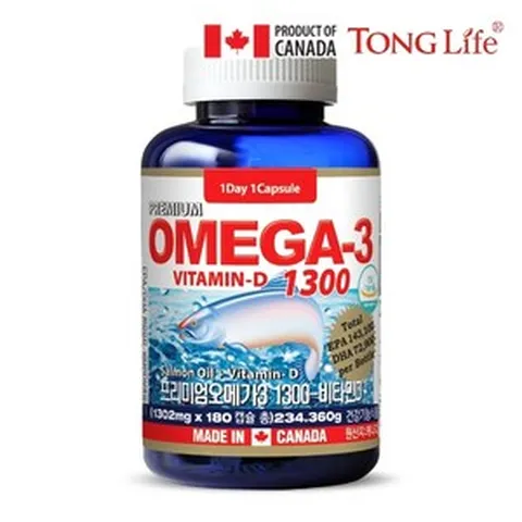 기타 Canada 캐나다정품 통라이프-프리미엄오메가3 1300+비타민D 6개월-1병, 1개, 180정