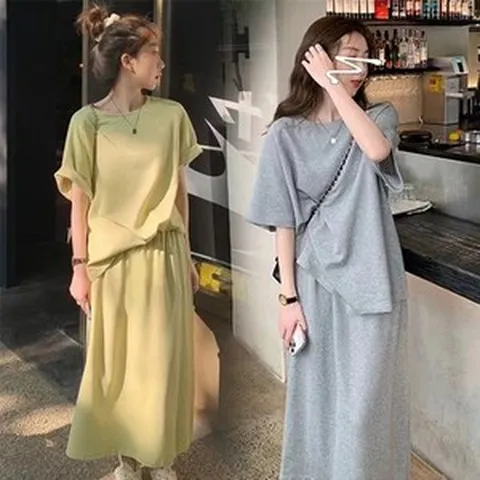 아르바니 롱치마 상하세트 트레이닝스커트 세트 캐쥬얼데일리룩