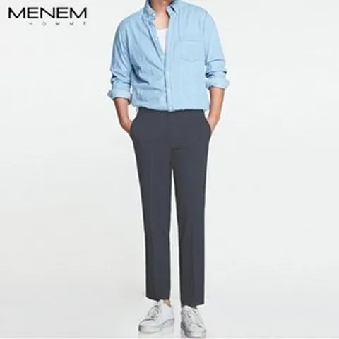 제스 미넴옴므 네이비 데일리 코튼팬츠 M18M4PT998