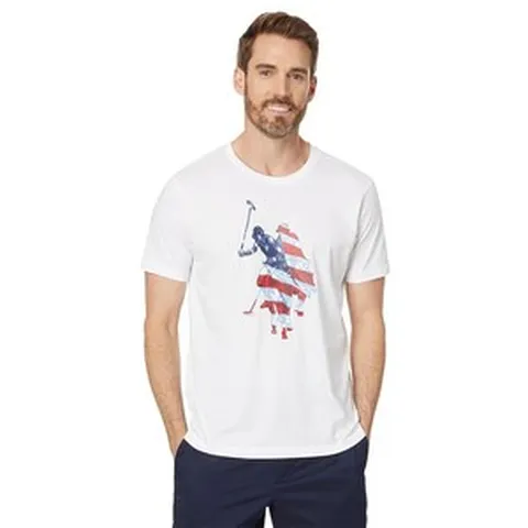 [U.S. POLO ASSN.] 반팔 그래픽 프린트 플래그 DHM 크루넥 저지 티셔츠