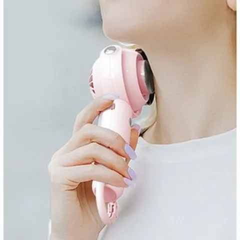 아이스 핸디형 미니 선풍기 핸드형 휴대용 에어컨 선풍기 탁상용 캠핑 쿨 마사지 쿨링패드, 아이스 핸디형 미니 선풍기 - 핑크