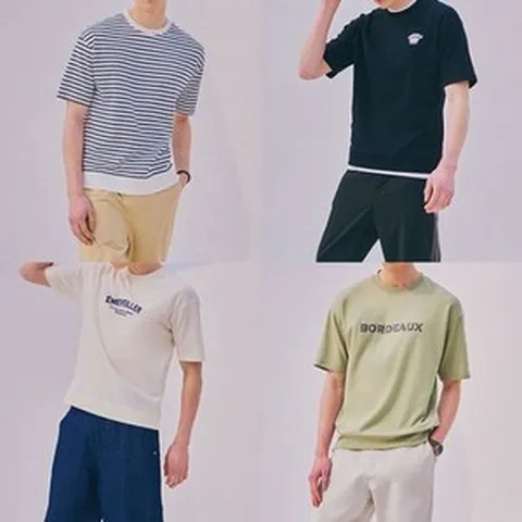 리베레츠 남성레터링반팔티셔츠4종세트