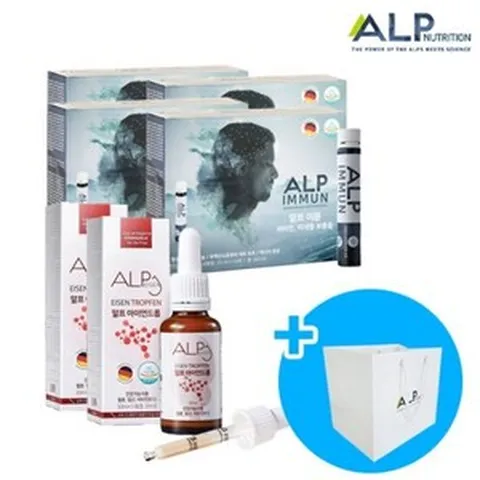 [2개월 세트]알프이뮨x4박스+아이언드롭x2병 선물세트(쇼핑백2개), 4개, 70ml