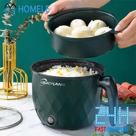 전기 만능쿠커 다기능 밥솥 붙지 않는 조리기구 다용도 팬 냄비 가정 및 주방 가전 제품, yellow bilayer, CHINA