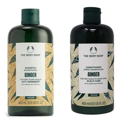 [독일내수] 더바디샵 진저 샴푸 컨디셔너 세트 비건 가려움증 두피 비듬 방지 지성두피 건조모발 저자극, 1개