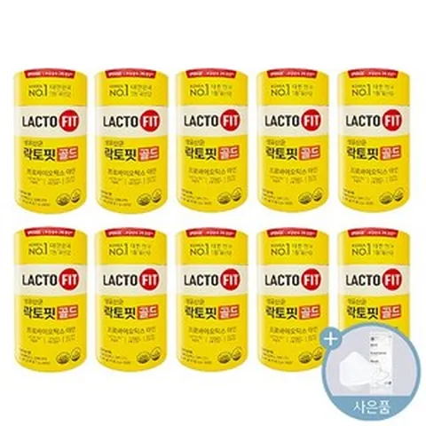 식약처 인증 인정 종근당 건강 락토핏 생유산균 골드 5X LACTO FIT 포뮬러 포뮬라 랏토핏 락토픽 라토핏 라토픽 라토피 프로 바이오 틱스 텍스 택스 + 씨오케이마스크 증정, 100g, 10개