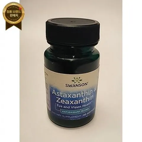 Swanson 스완슨 브랜드 - 아스타잔틴 & 제아잔틴 4mg 60개 소프트젤 Exp 01/2026, 1개