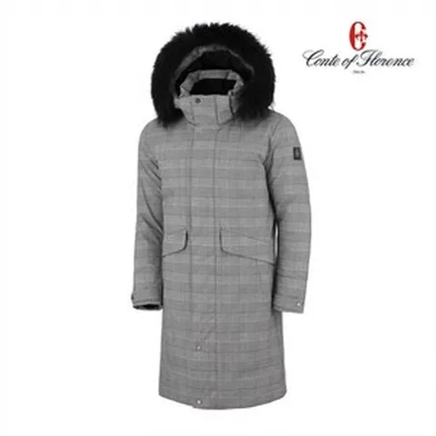 꼰떼 오브 플로렌스 남 피우미노 롱 구스다운 그레이체크