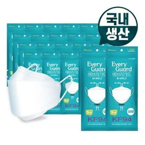 에브리가드 KF94마스크 대형 100매 고급원단 편안호흡 5매씩 개별포장, 화이트, 1개