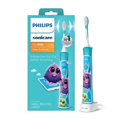 Philips Sonicare 충전식 전동칫솔 터코이즈 만3세 이상 아동용 블루투스 연결 HX6321/02 110751, 터키석