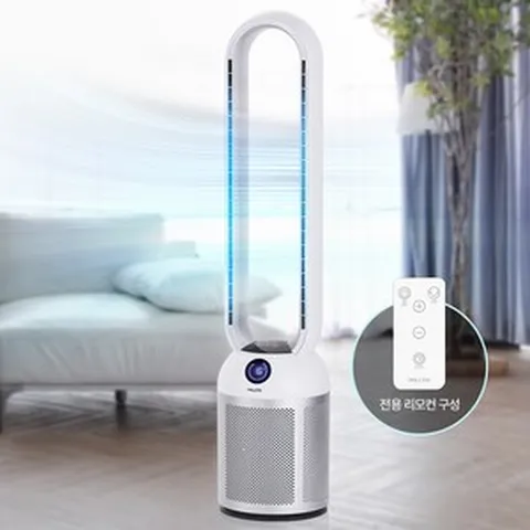 저소음 BLDC 모터 24단 날개없는 선풍기 타워형, 단품