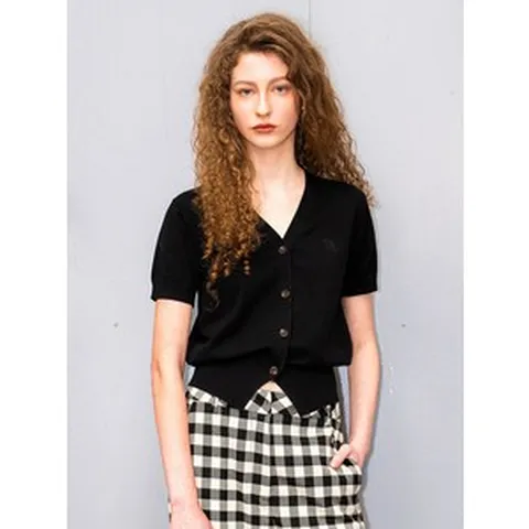 제너럴아이디어 GENERALIDEA 텐셀 에센셜 하프 가디건 [BLACK] / WBD2L04527