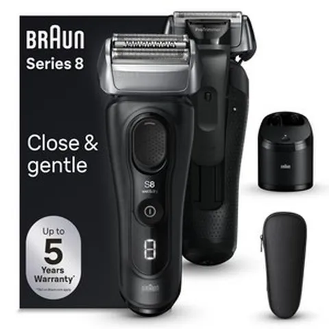 Braun Series 8 8560cc 남성용 전기 면도기 4 1 면도 요소 및 정밀 롱, 블랙 _6 Piece Set, 블랙