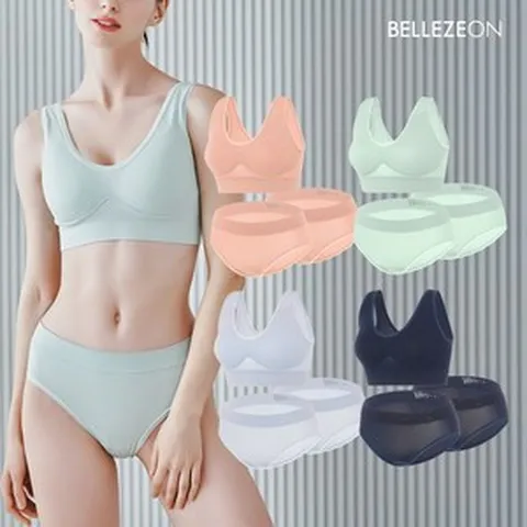 초 벨레즈온 심리스 컬러 브라팬티 12종(브라팬티4세트+팬티4)