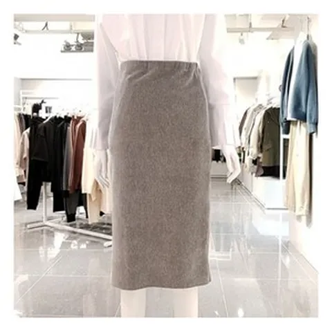 [모노앤밀키] DB_ 밴딩허리 뒷트임스커트 (MWA09QS030)