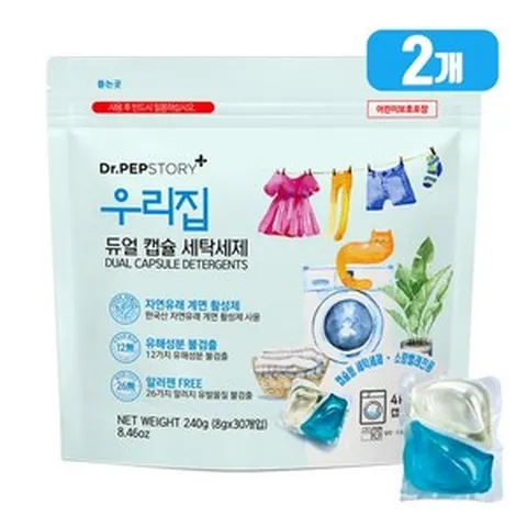 닥터펩스토리 고농축 올인원 캡슐세제 애플코튼향, 2개, 40개입
