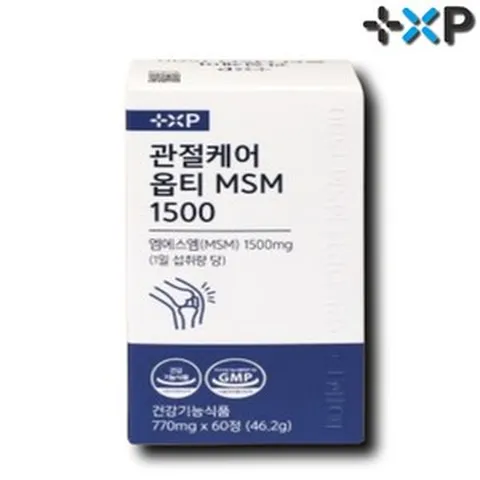 호관원 프리미엄 골드 성분 함유 옵티MSM 1500 무릎 연골 관절 통증 영양제, 1세트, 60정