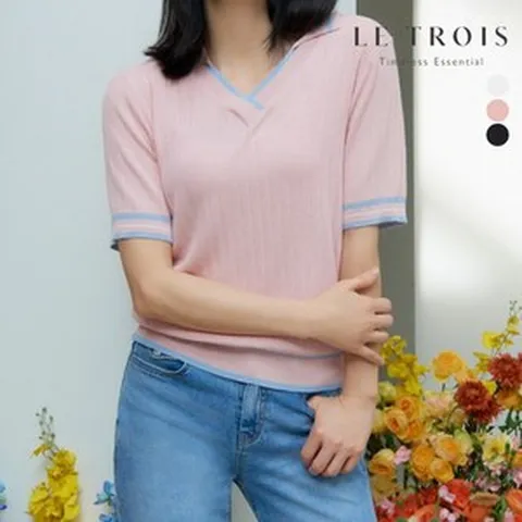 루시앙 [LE TROIS]르투아 배색 니트 가디건 3종 SET 844874