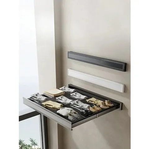 접이식요술선반 벽부착 건조대 욕실 발코니 요술수납장 원터치 접이식, 블랙 * 중형(44cm) * 블랙 * 1개, 1개