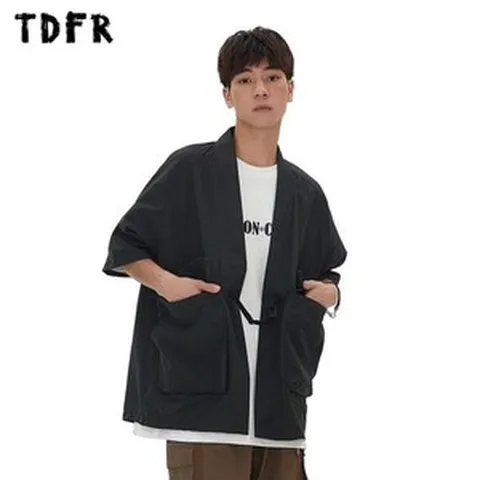 단색 드레스셔츠 남성용 반팔 셔츠 포켓 카디건 캐주얼 여름