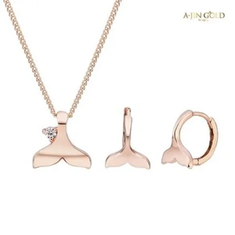 [아진골드] 14k 18k 플루크 귀걸이 목걸이 SET