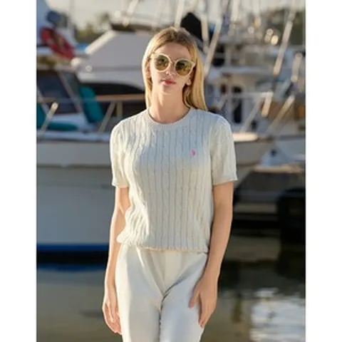 [USPA] 오트밀 린넨 블렌디드 라운드 니트 여성 WP24-KT713