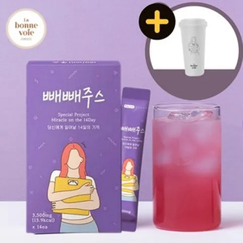 빼빼주스 14일의기적 라본브아 블루베리맛 (리유저블 증정), 1박스, 14회분