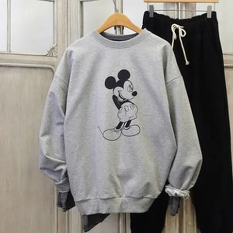 이힝 28 미키 프린팅 루즈핏 봄 맨투맨